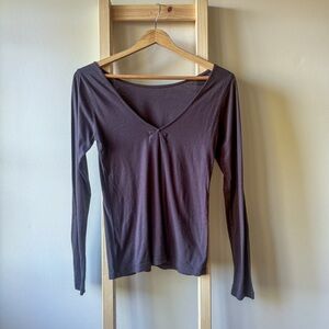 Velvet by Graham & Spencer - Deep V Back L/S Top